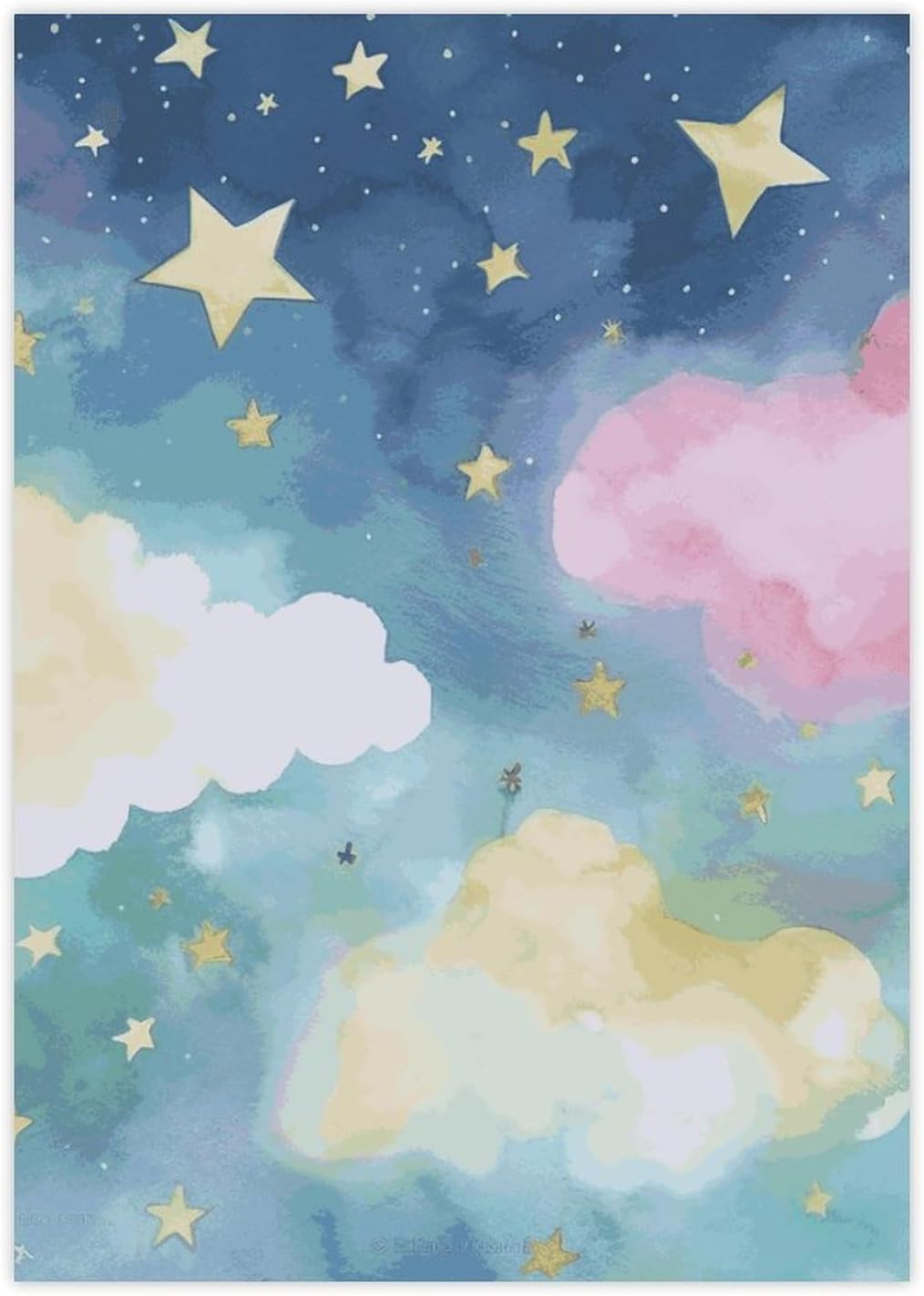 Cute Stickers Waterproof Funny Stars Watercolor Sky Stickers for Water Bottles Laptop Decor