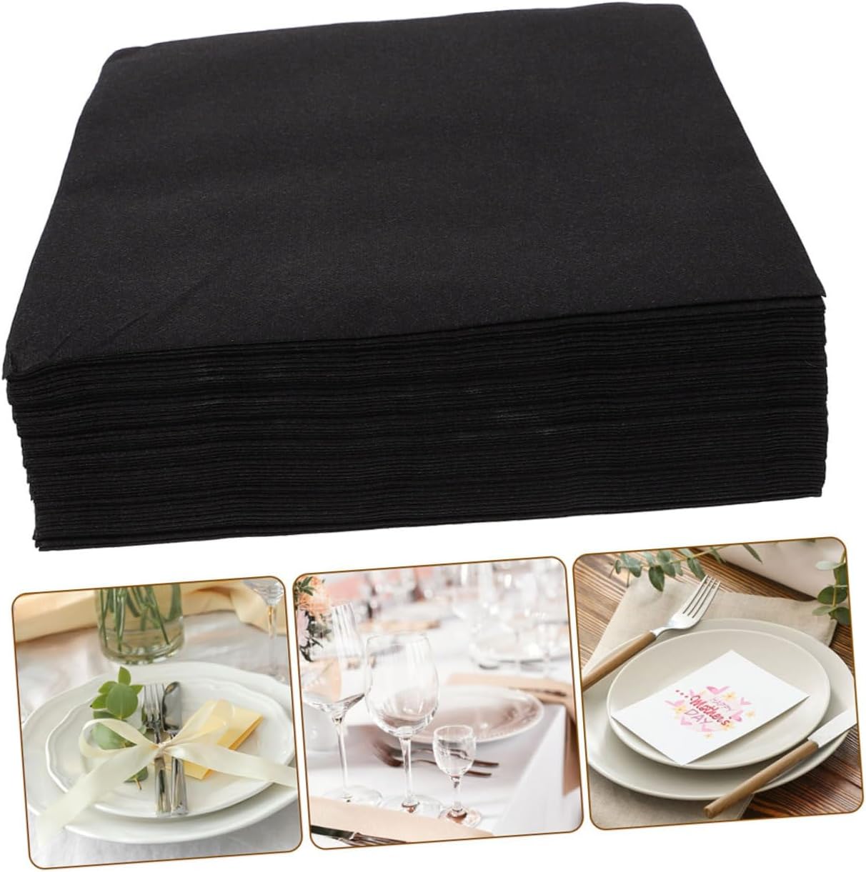 GARVALON Disposable Paper Napkins for Wedding Reception and Dinner Party Thickened Dark Desktop Napkins 50 Sheets X 2 Packs for Holiday Events