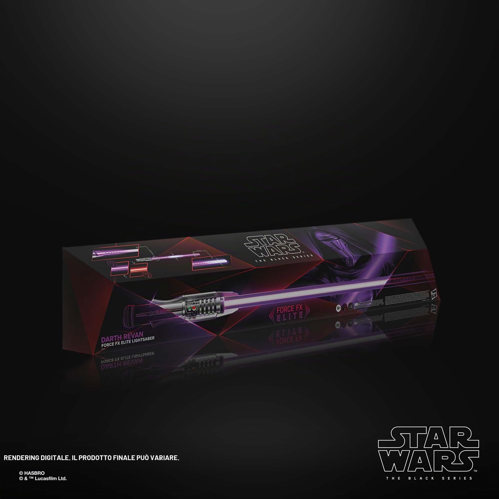 Star Wars Hasbro The Black Series, Spada Laser Elettronica Force FX Elite di Darth Revan, con luci a LED di Nuova Generazione ed Effetti sonori