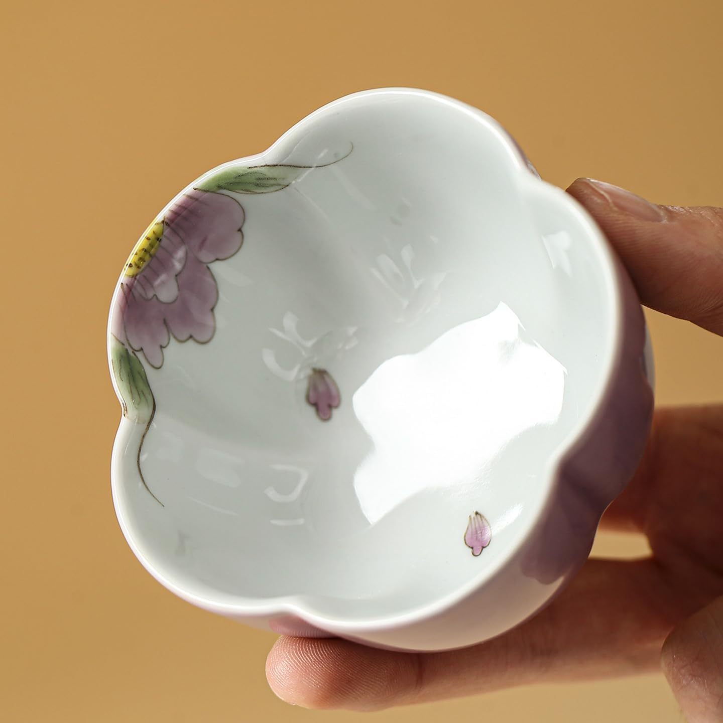 Tea Cup Hand-Painted Mutton-Fat Jade Glaze White Porcelain Teacup Single Household Simple Kung Fu Set Ceramic Small Bowl Soaking Container