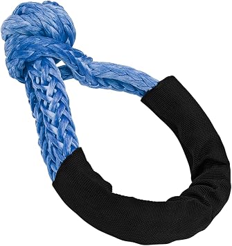 BESULEN Synthetic Soft Shackle, 1/2inch*22inch 37478lbs Breaking Strength Soft Shackle Recovery Rope with Extra Sleeves, Universal Car Accessories for SUV ATV Truck Off Road Towing Blue