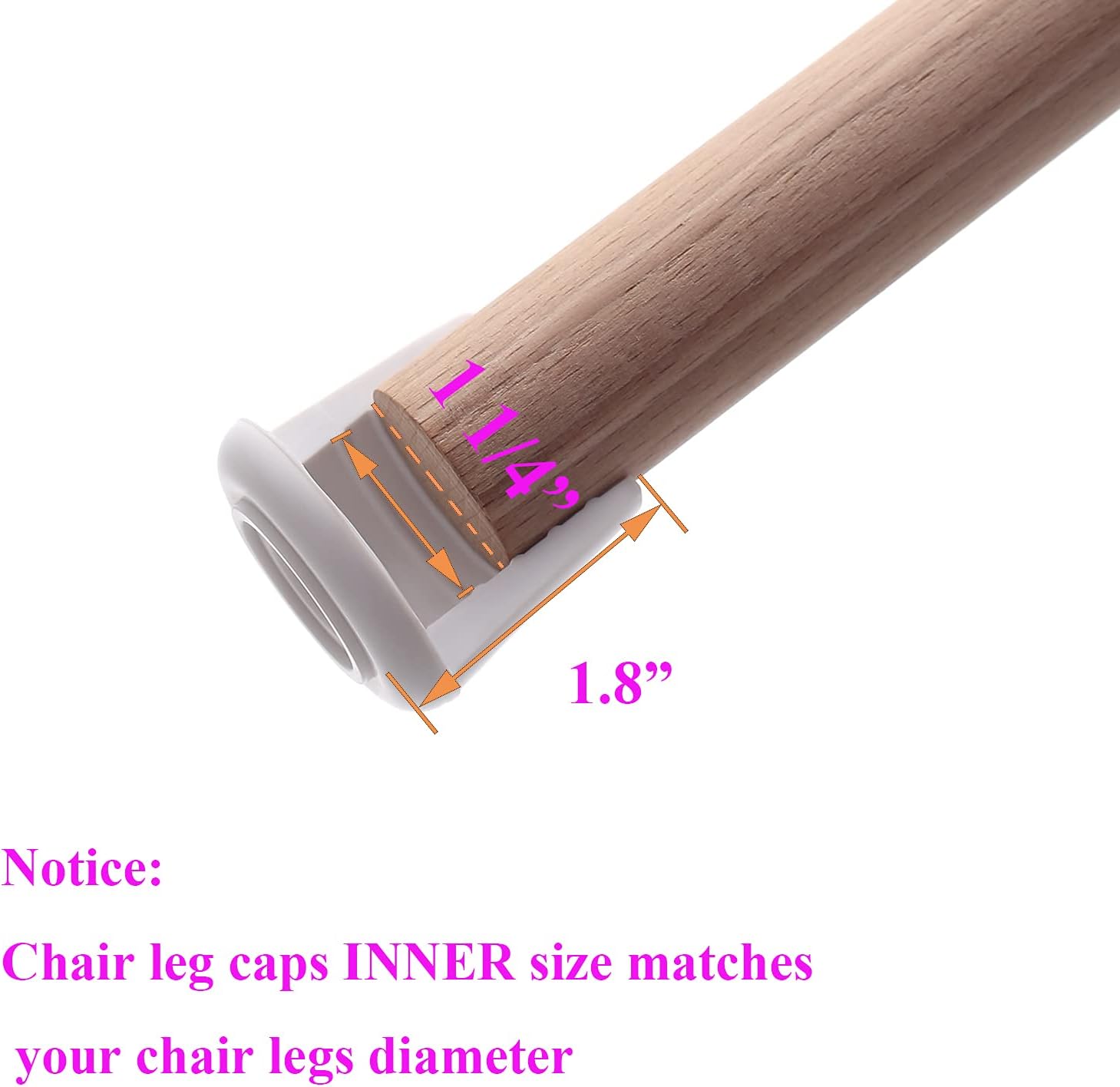 Buy Furnigear Chair Leg Tips Caps NonSlip Rubber Leg Tips 1 1/4” Inner