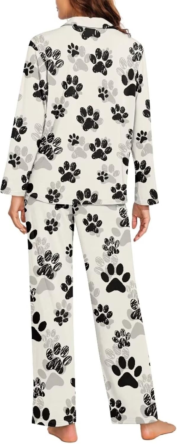 Irisjudy Womens Two-piece Sleepwear Long Sleeve Pj Set, Floral Casual Loungewear Soft Button Down Pajamas Set with Pockets - Image 3