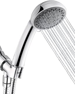 Ezelia High Pressure Shower Head with Pause Mode and Massage Spa, 5 Settings Handheld Showerhead Sprayer with 79" Stainless Steel Hose, Easy to Install, California Compliant 1.8 GPM