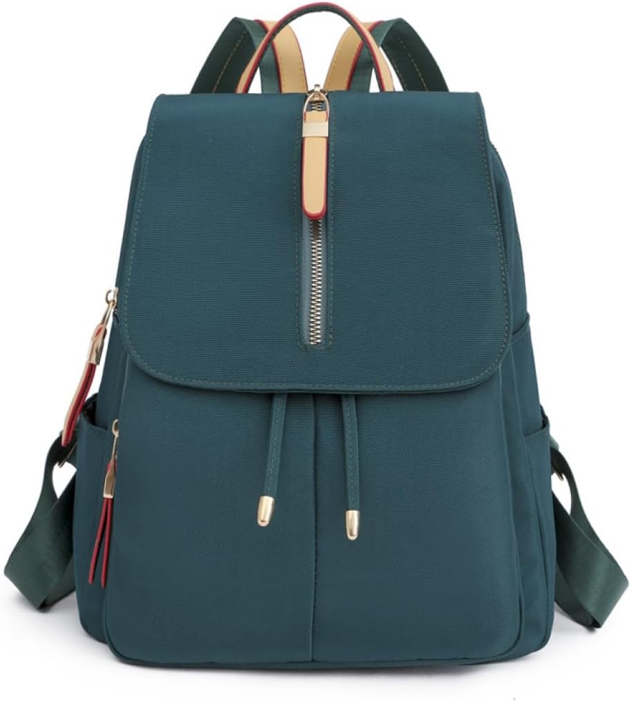 YANAER Small Backpack for Women Mini Backpack Lightweight Casual Daypack Backpack for Travel Handbag Nylon Bookbag OilBlue