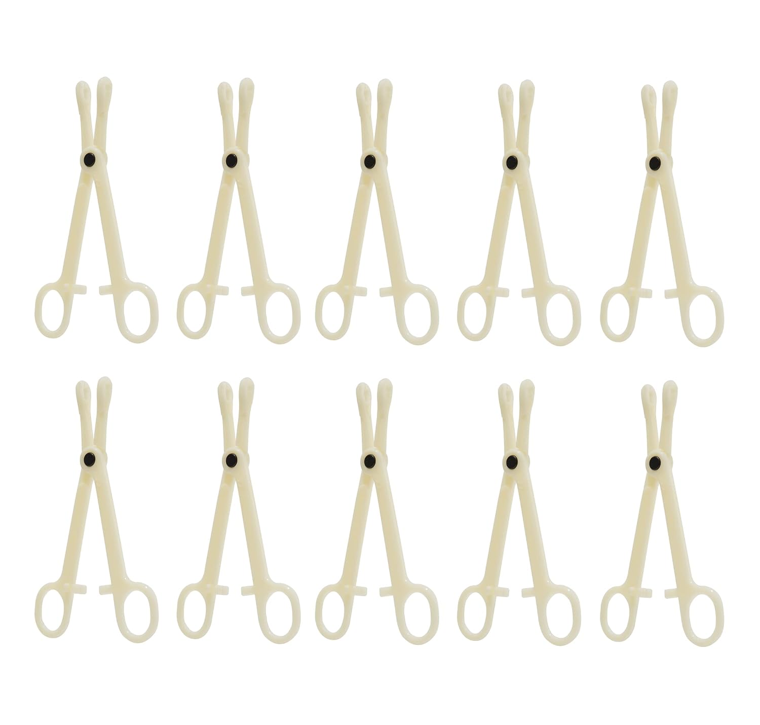 Pack of 10 Disposable Sterile Slotted Navel Forceps For Tattoo Piercing Tool (B)