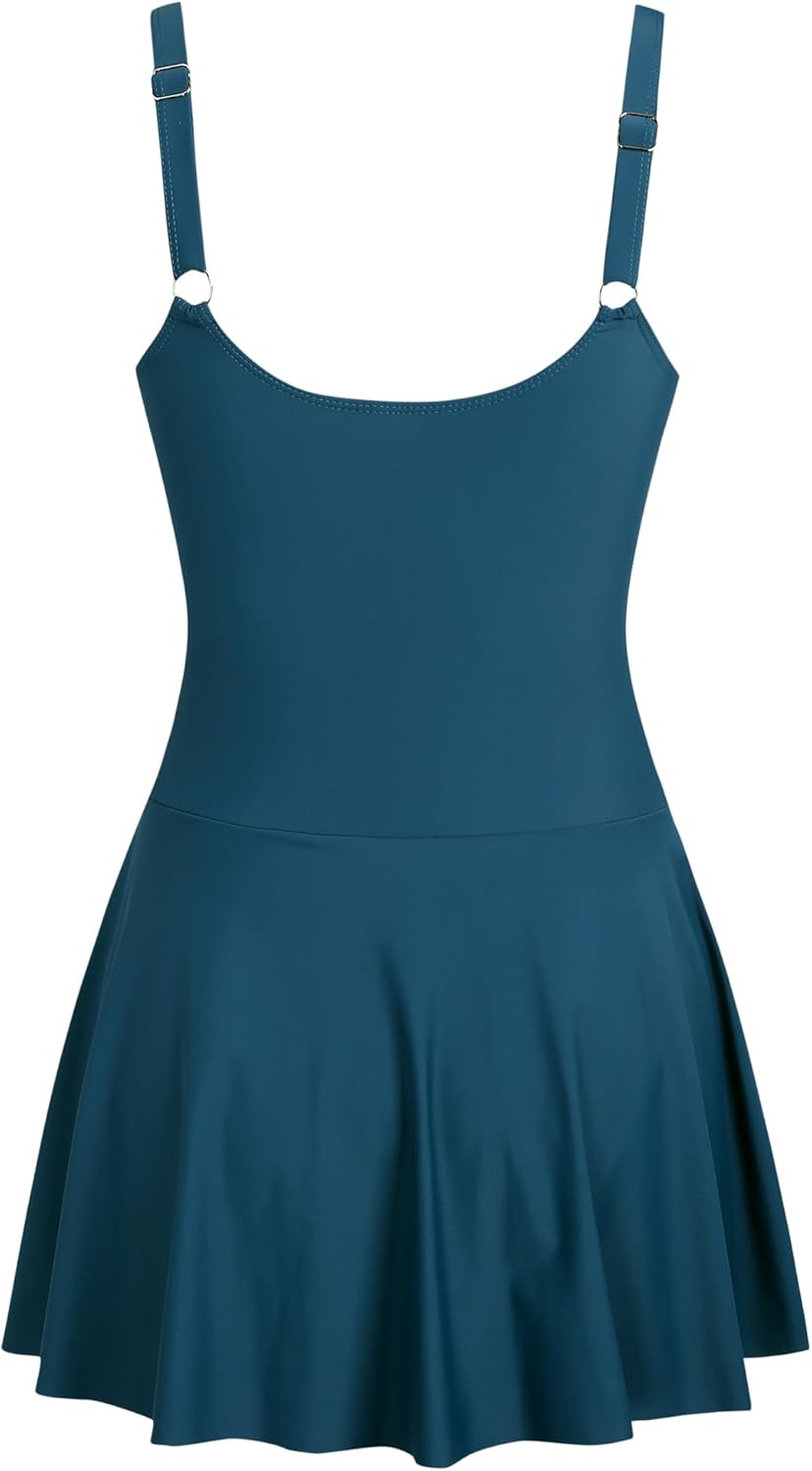 ZAFUL Women's U Wire Ring Swim Dress Swimsuit Tummy Control Swimdress One Piece Bathing Suit Skirt Swimwear - Image 8