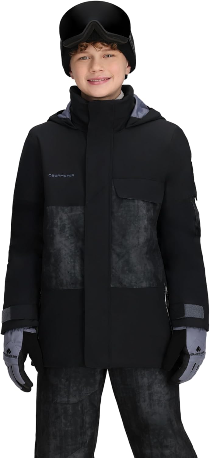 Obermeyer Boys Axel Ski Jacket, Waterproof Breathable, Insulated with 2-way Stretch, Extended Wear System