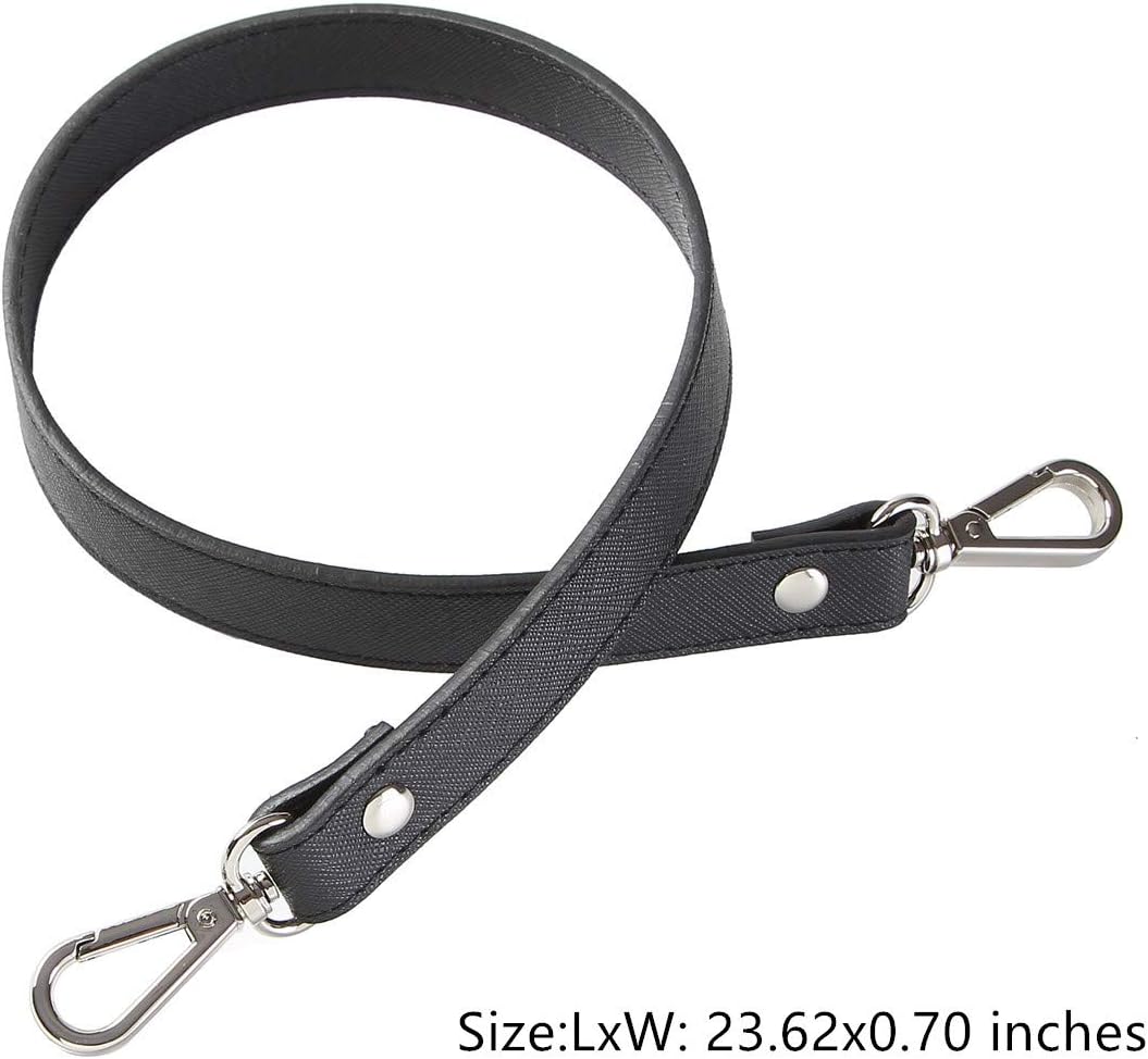 ESUPPORT Purse Straps Replacement Leather Handbags Shoulder Bag Wallet DIY 23.62 Inch Long Silver Metal Buckle - Image 2