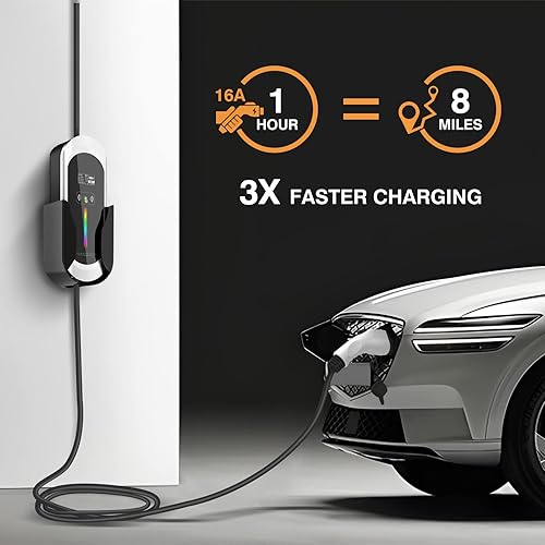 Miniatura 4 de Level 1 EV Charger 16Amp 110V, Portable EV Charger with NEMA 5-15 Plug SAE J1772 Cable, Home EV Charging Station Adjustable Currents 8A-16A with EV