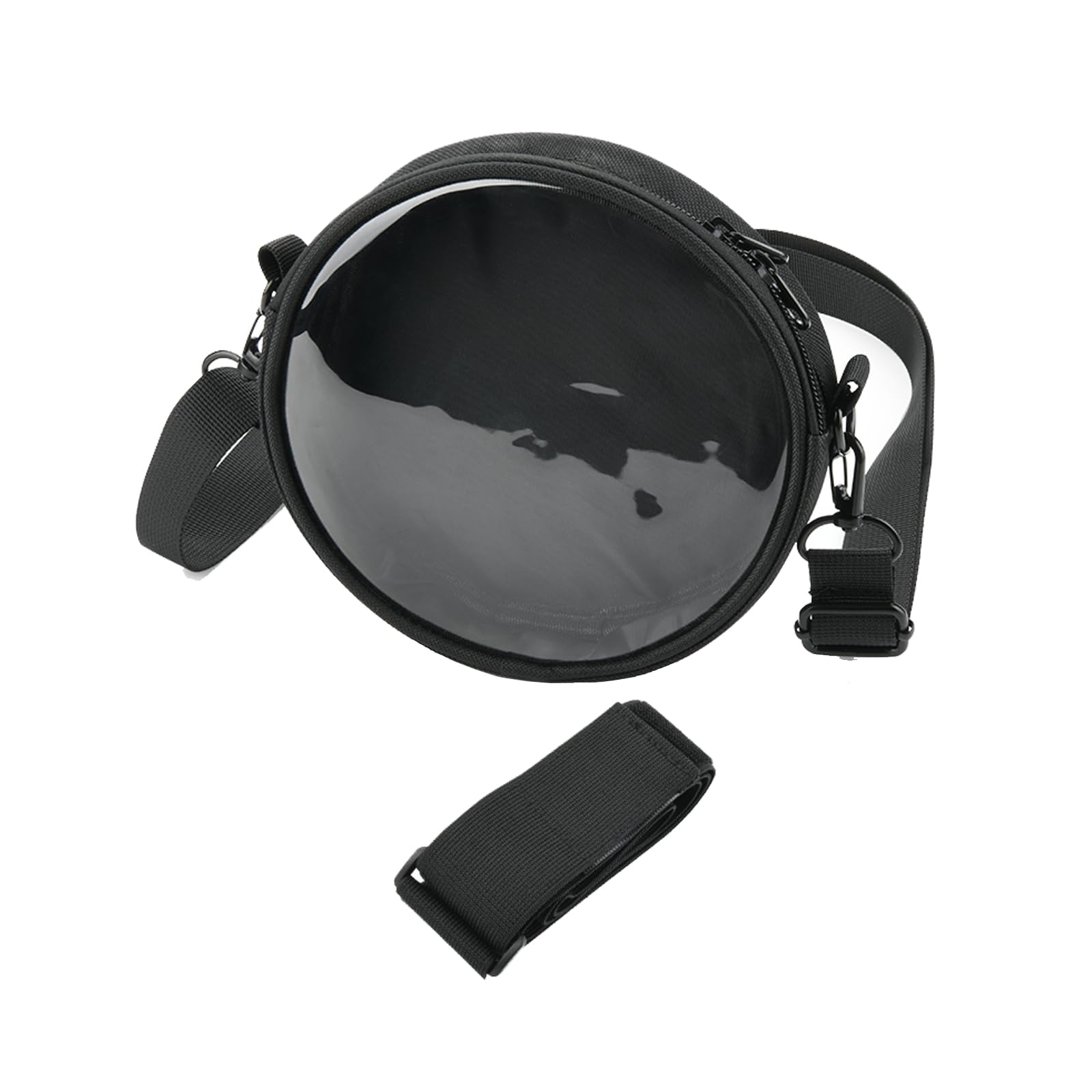 JOYSOG CD-Player-Hülle, tragbare CD-Player-Aufbewahrungstasche, TPU, transparent, mit Schultergurt und elastischem Taillenband