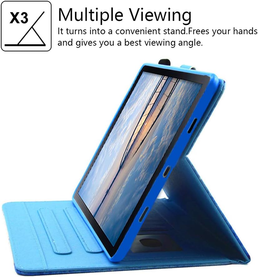 JZCreater Galaxy Tab A 10.1 Case, T510 Case, PU Leather Folio Stand Wallet Case, Auto Sleep/Wake Smart Cover for Samsung Galaxy Tab A 10.1" SM-T510/T515, Sea Island