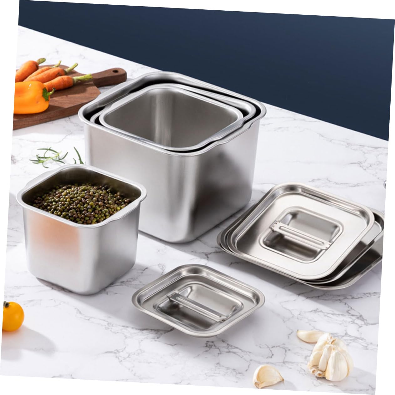 ABOOFAN 4 Stück Gewürzbox aus Edelstahl stainless steel ausstecher rentier Zuckerhalter Vorratsglas für Gewürze Fass kleine Werkzeuge Lagertank Vorratsdose Rostfreier Stahl