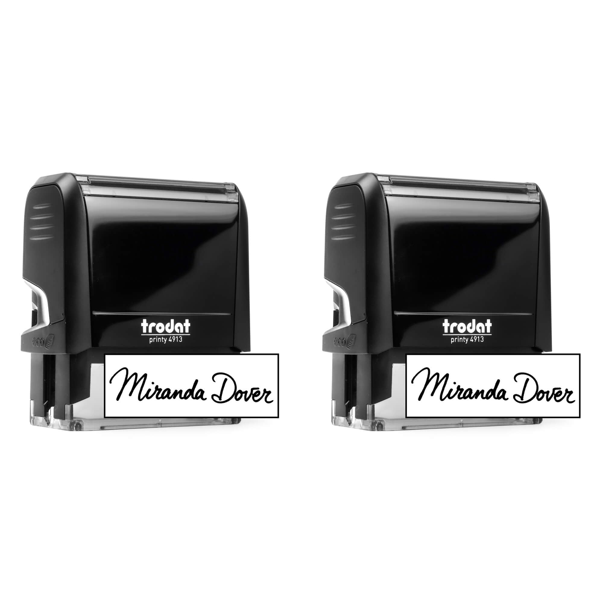 Custom Signature Stamp - Personalized Insignia - Self-Inking - Your Choice of 7 Ink Colors! (2, Large)