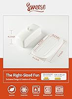 Vista 2 de Sweese - Mantequillera con tapa, mantequera de porcelana, soporte de mantequilla de 7.8 pulgadas con cubierta de asa, recipiente de mantequilla