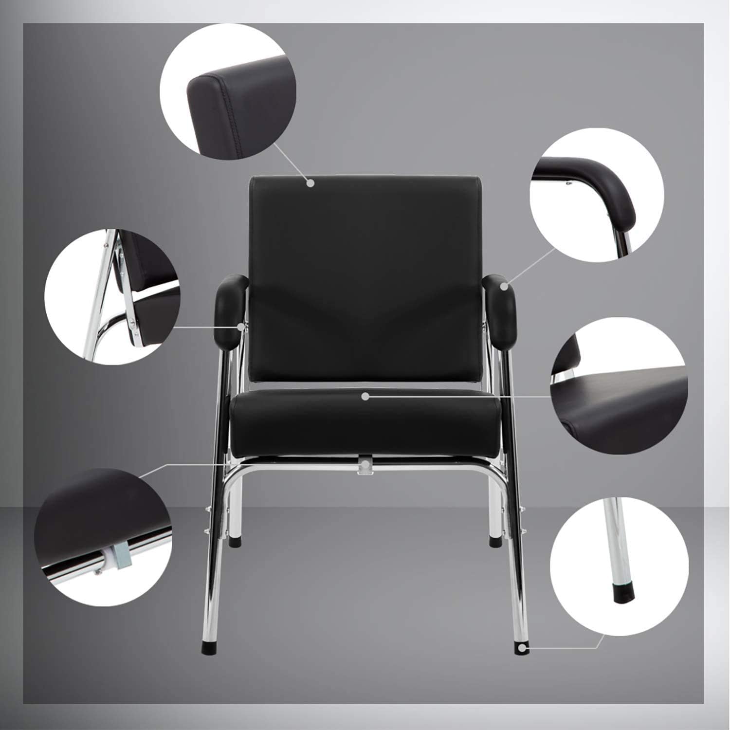 Hudada Salon Shampoo Chair Barber Chair Auto Reclining Barber, Extra Thick Seat and Durable Steel Construction, Salon Equipment Chairs for Hair Stylist,Black : Beauty & Personal Care