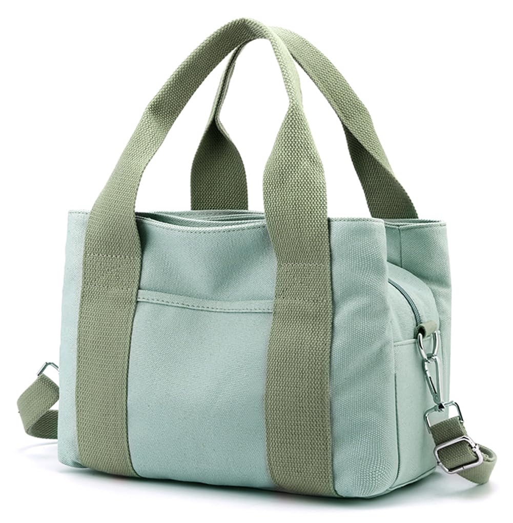 CaissipTote Bag Women Small Satchel Bag Stylish Mini Tote Handbag Canvas Hobo Bag Fashion Crossbody Bag Shoulder Bag Travel Bag 2023, Green, S
