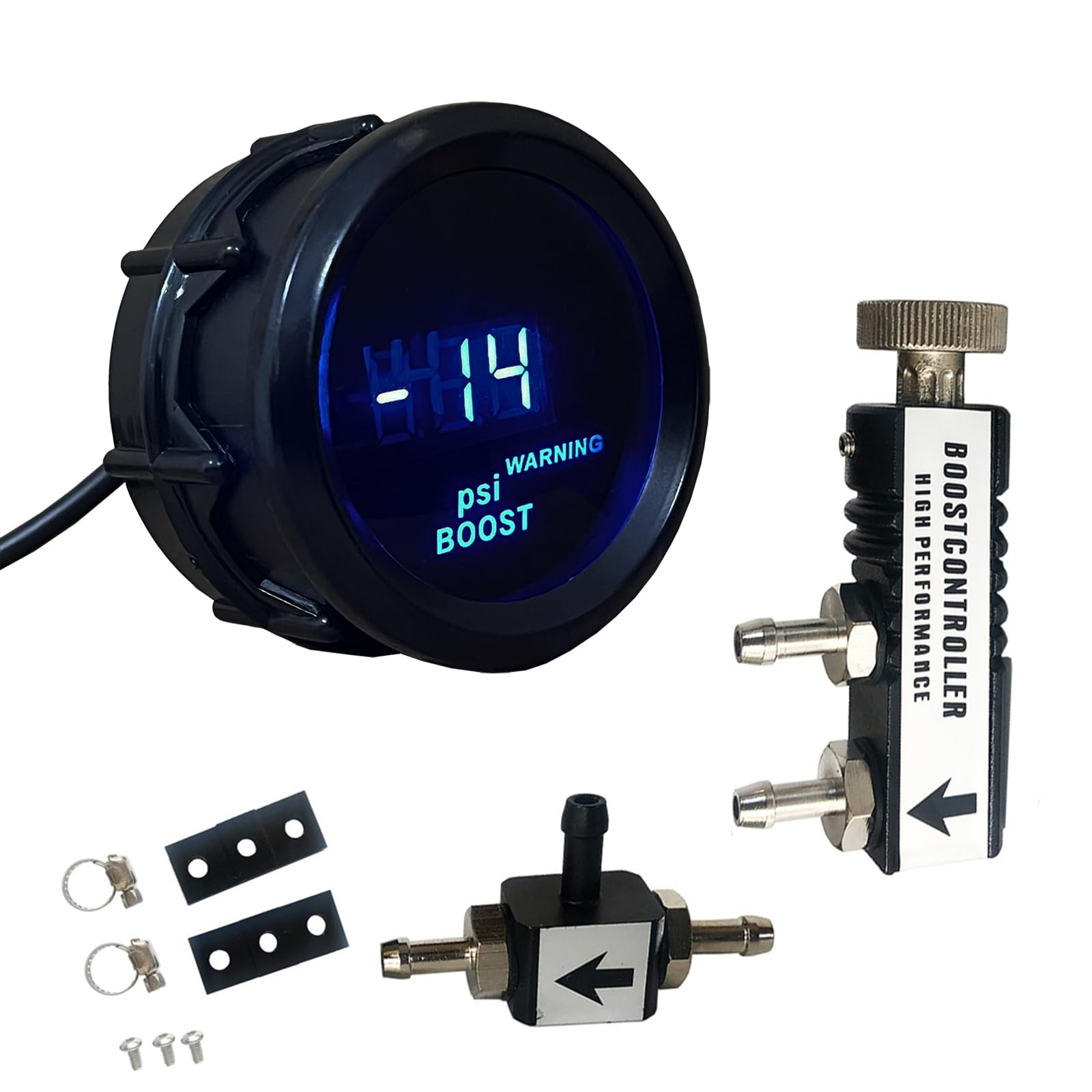 SREUOIL 0-30PSI Manual in Cabin Boost Controller Kit with 52mm Electronic Digital Boost Gauge Black