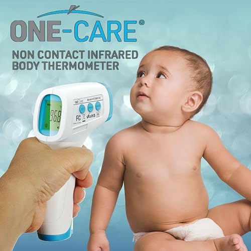 Miniatura 4 de ONE-CARE Termómetro digital infrarrojo HTD8813C - Sin contacto, termómetro Homedics, alta precisión, lectura rápida, temperatura corporal y