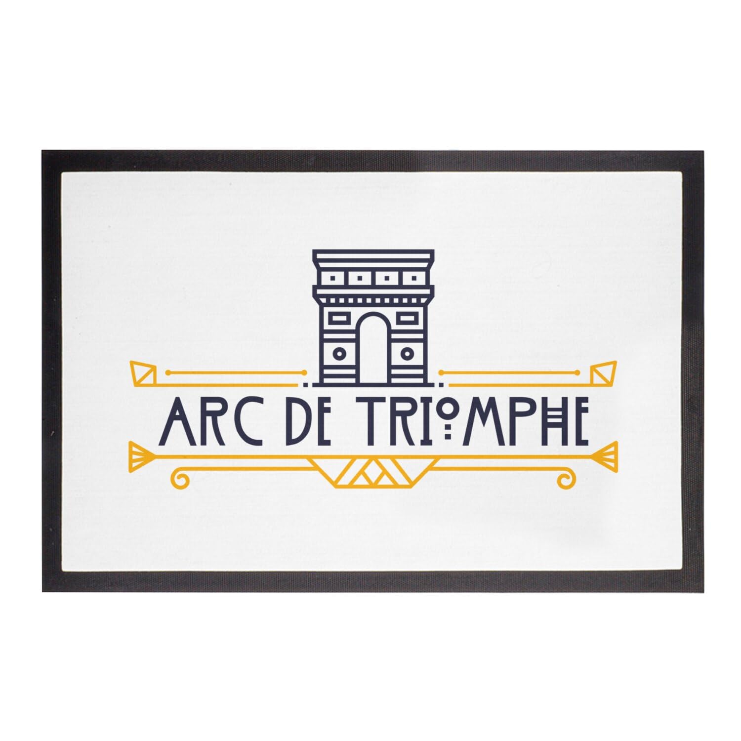 Paillasson Blanc Arc de Triomphe Paris Luxe 60x40cm pour Entrée Élégante