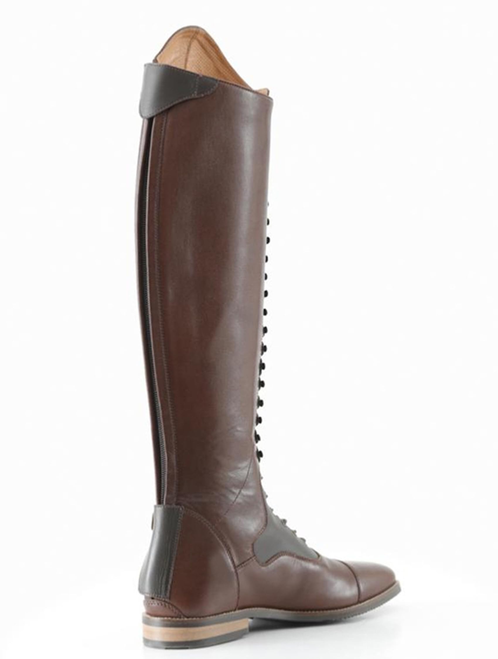 Botas ecuestres de Cuero PU Estilo Retro con Cordones para Hombre y Mujer