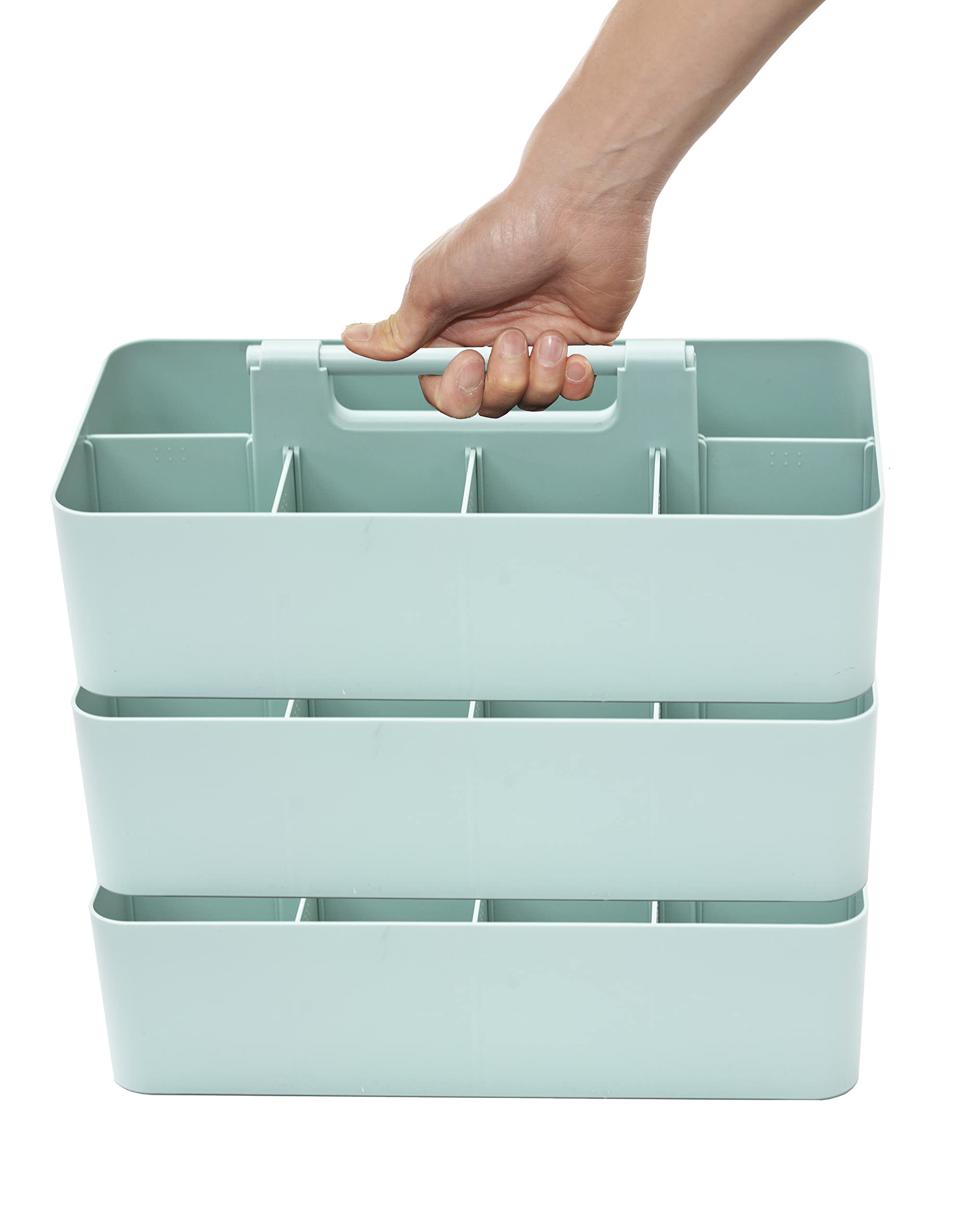 Enjoy Organizer -Large Portable Caddy, DIY Dividers, 8 Compartments, School Office Supplies Home Business Organizer,Portable Basket with Handle