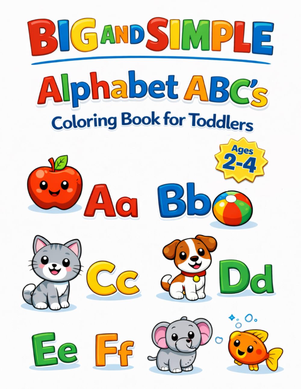 Big and Simple Alphabet ABC’s Coloring Book for Toddlers | Ages 2-4: Big, Simple Alphabet Pictures to Learn Letters - Learning and Fun! (Big and ... Coloring Books with Large Bold Pictures)