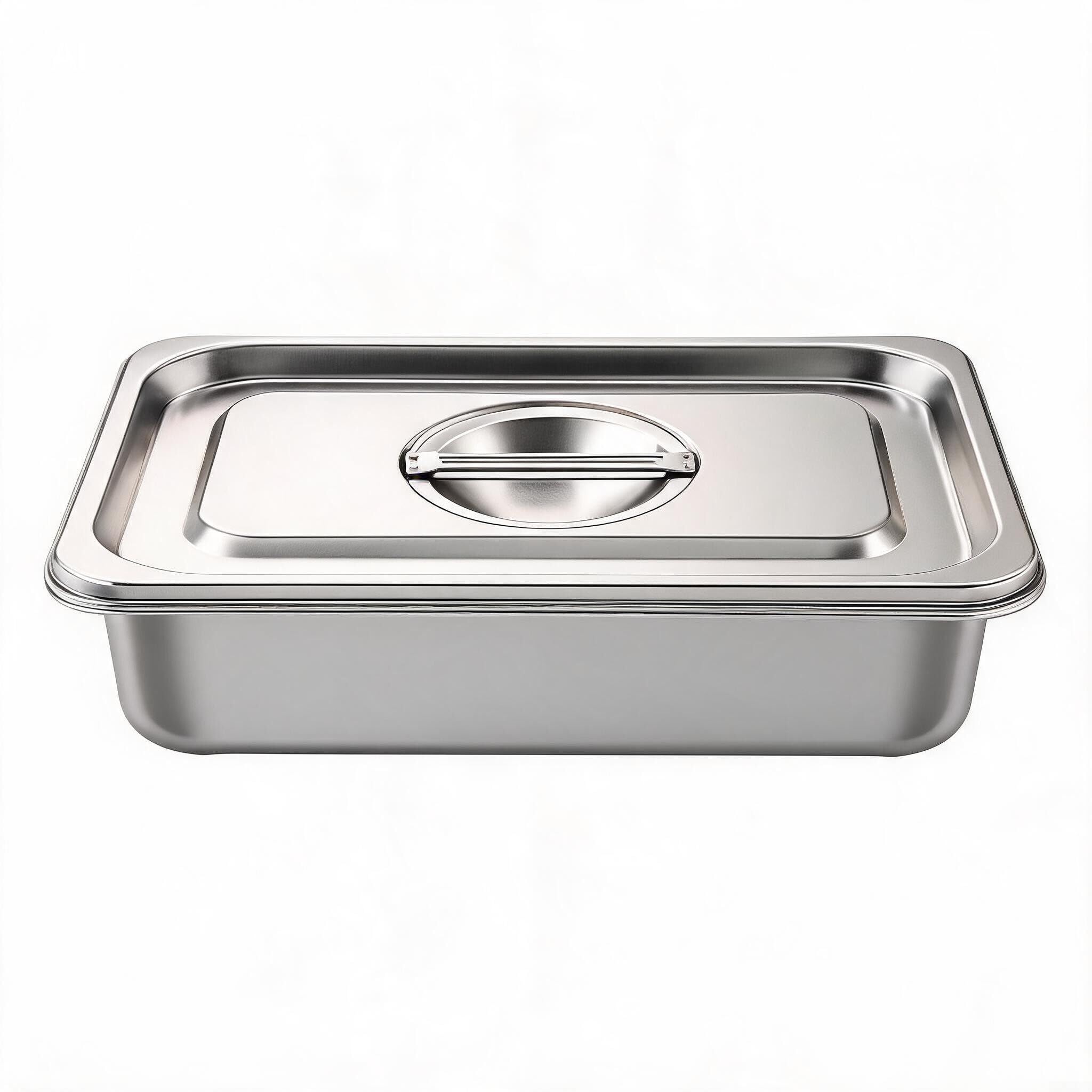 Juego de 2 recipientes Gastronorm de acero inoxidable con tapa, profundos rectangulares, apilables, GN 1/1, recipientes para comida para buffet, gastronomía, cocina comercial, 32 x 22 x 20 cm