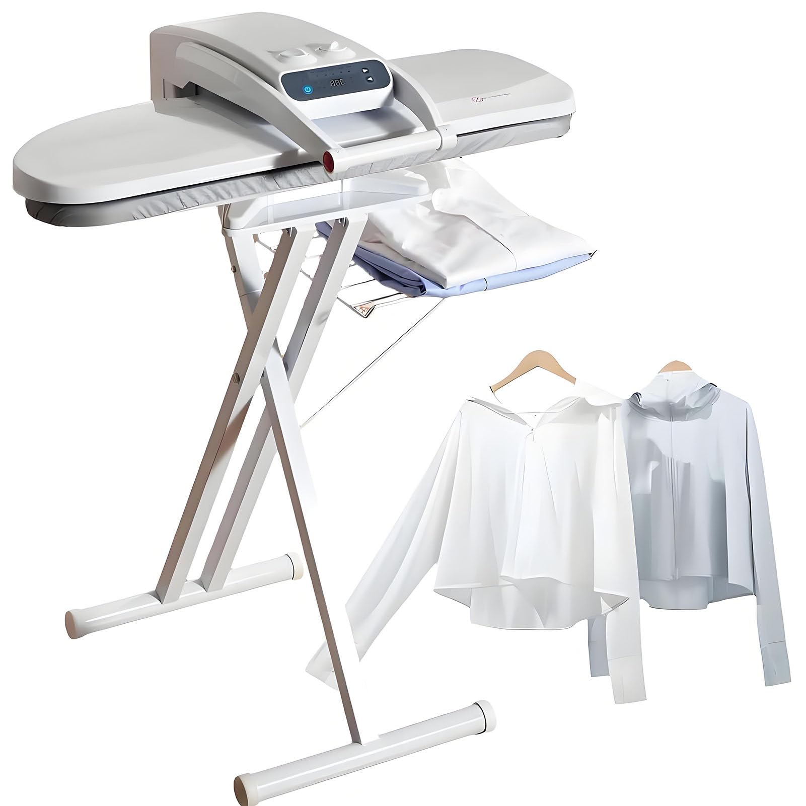ASSE da Stiro,Pressa a Vapore 1800W con Supporto Pieghevole,Serbatoio 300ml Integrato,Regolazione Temperatura,Doppia Piastra 800×310mm,Pressione 50kg,Stiratrice Automatica