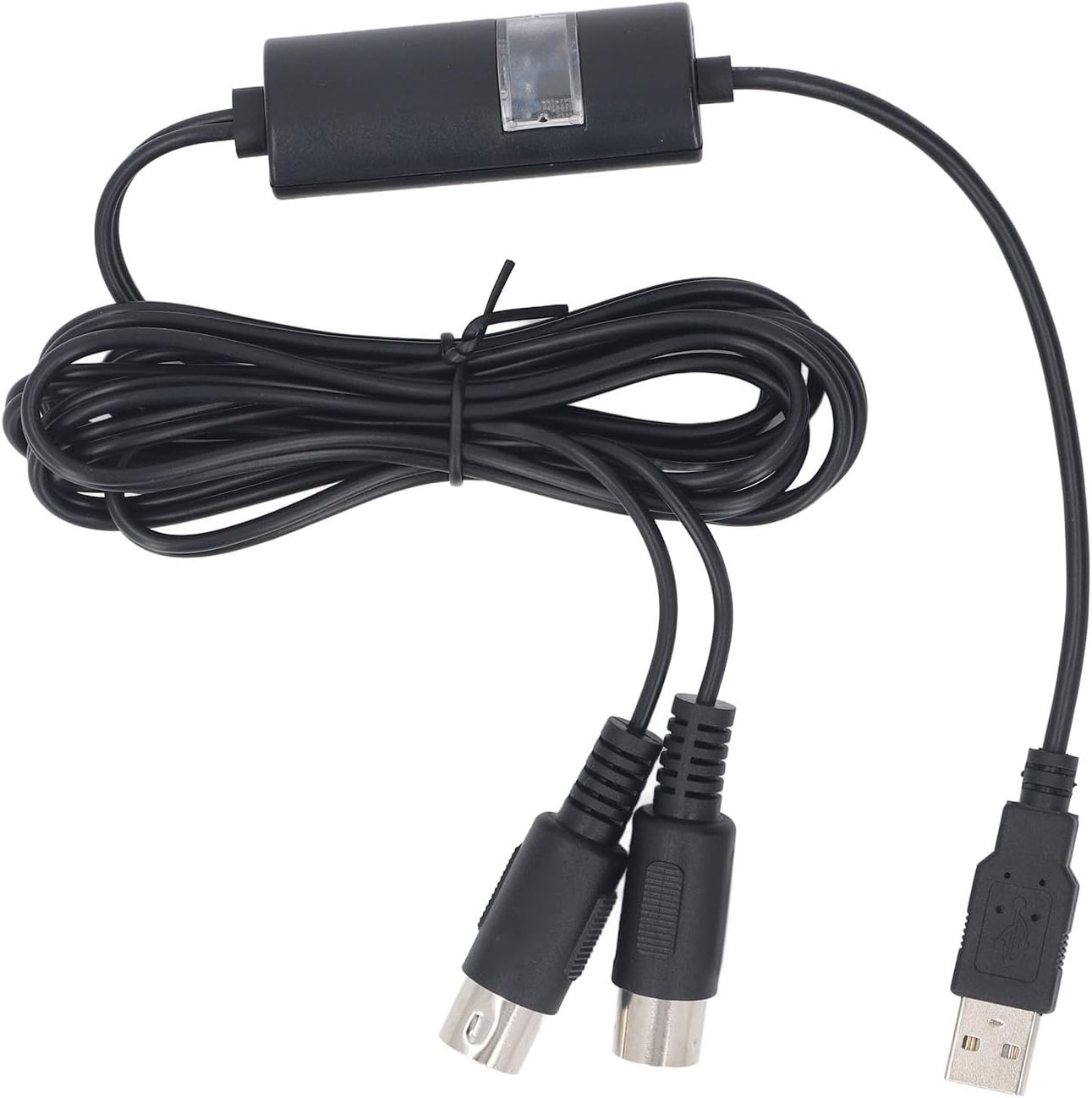 USB to 5 PIN MIDI Interface Adapter, MIDI to USB Cable Converter Support 16 MIDI Input Channels and Music Editing Software, for Keyboard Synthesizer