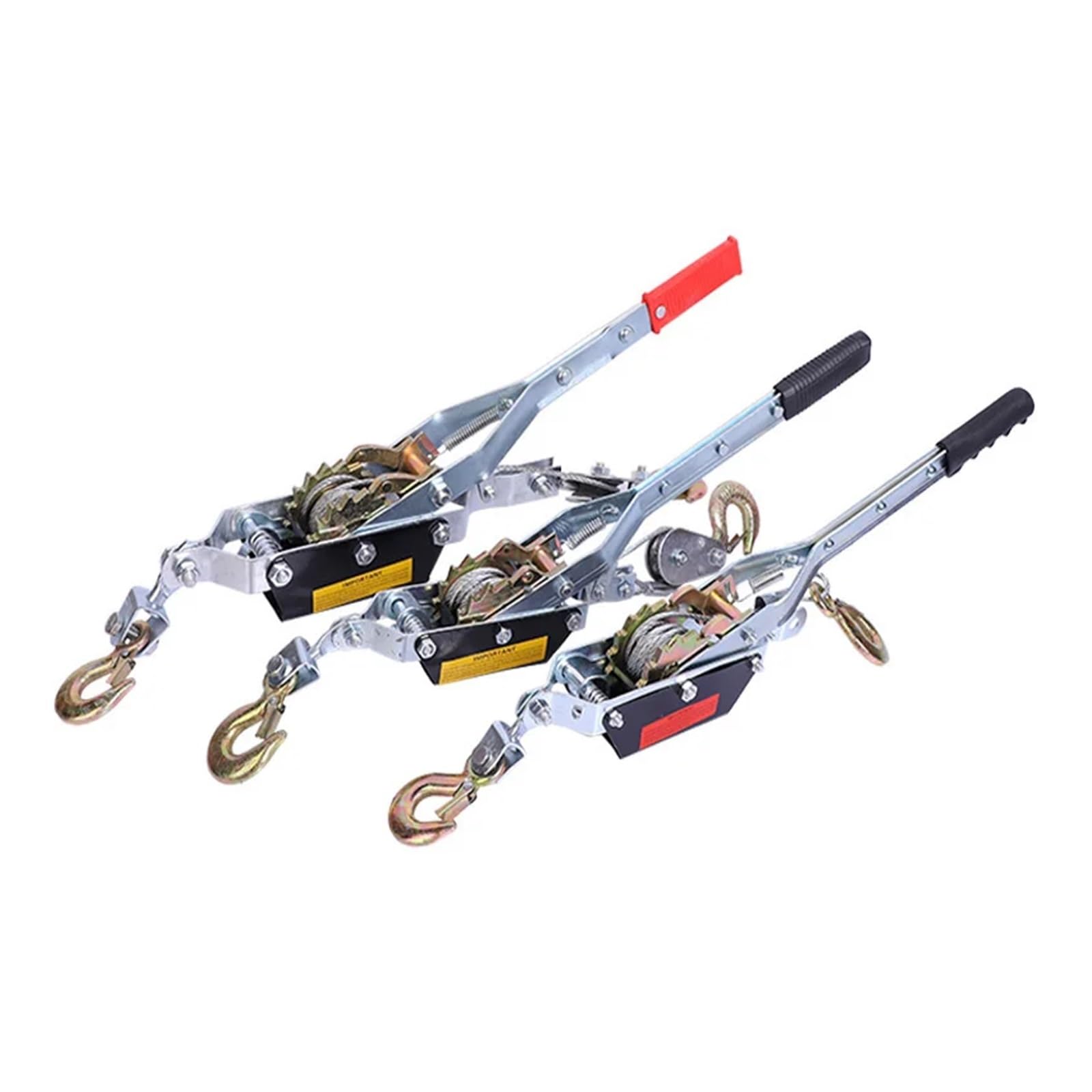 Tráiler de cable manual 2T, cabrestante de trinquete de 2 m con doble gancho, enganche de metal pesado para el transporte del automóvil, tensor de cable de soporte
