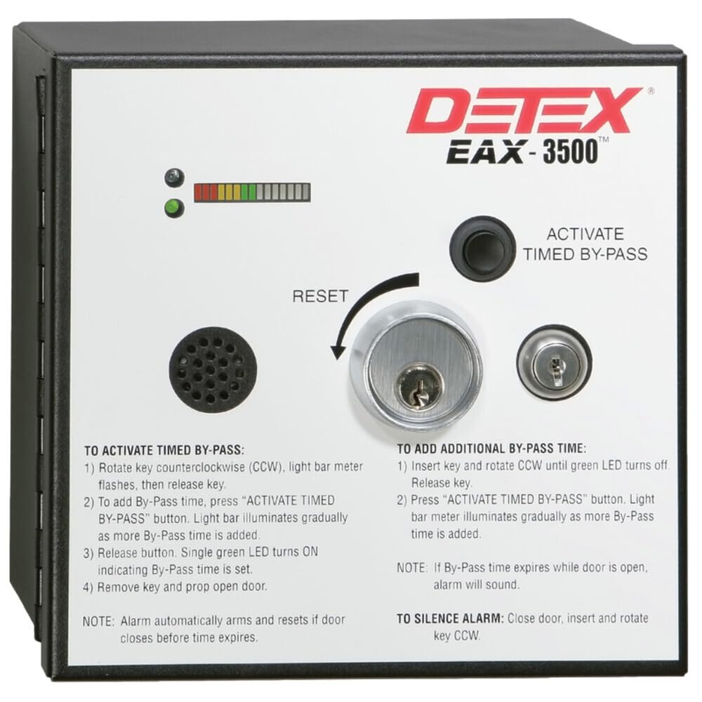 Detex EAX-3500 Timed Bypass Exit Alarm & Rechargeable Battery