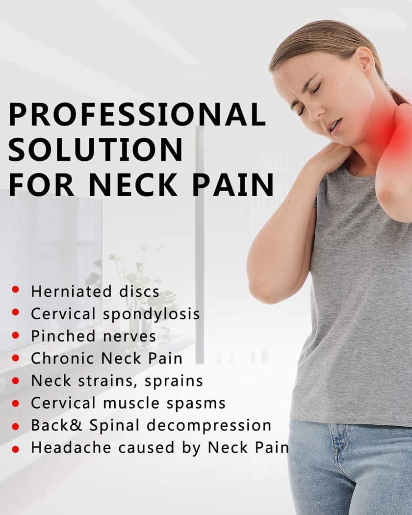 Dispositivo de tracción del Cuello Cervical para Adultos Soporte de Soporte Estirador de Cuello Cervical Ajustable Soporte de Cuello Fijador de Cuello Cervical para Dolor de Cuello crónico