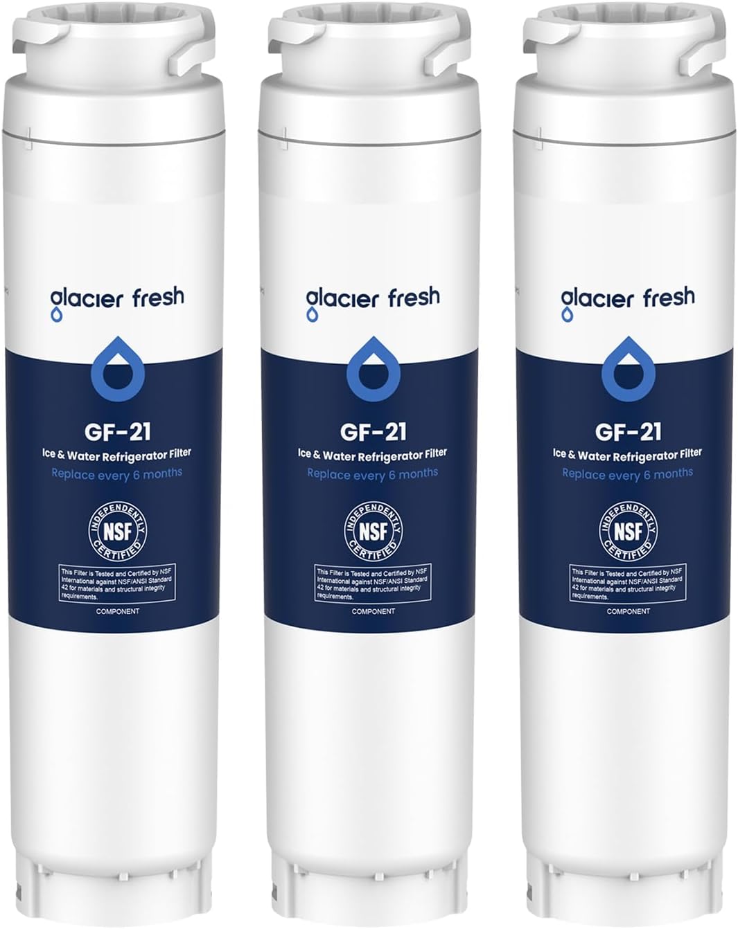 GLACIER FRESH Compatible with UltraClarity REPLFLTR10 Refrigerator Water Filter, Replacement for BOSCH 644845, 9000194412, B26FT70SNS, B22CS80SNS, B22CS50SNS, Miele KWF1000, 3 Filters