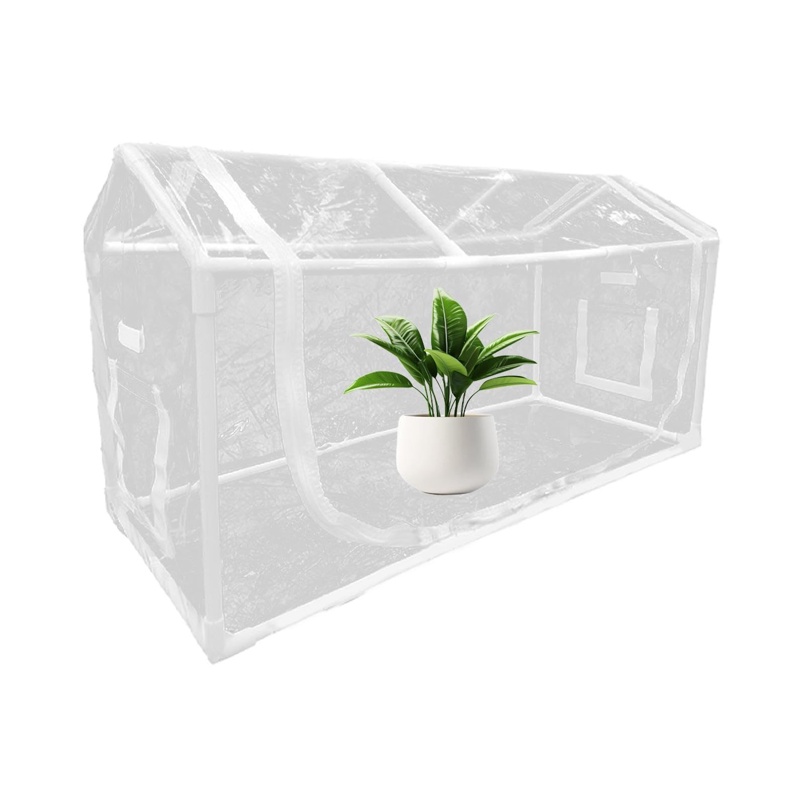 Piccola Serra Capanno Di Protezione Antigelo Trasparente Con Finestra | Tenda Per Fiori Con Cerniera Per La Coltivazione E Il Giardinaggio Invernali In Casa Con Vasi In Terrazzo E Cortile