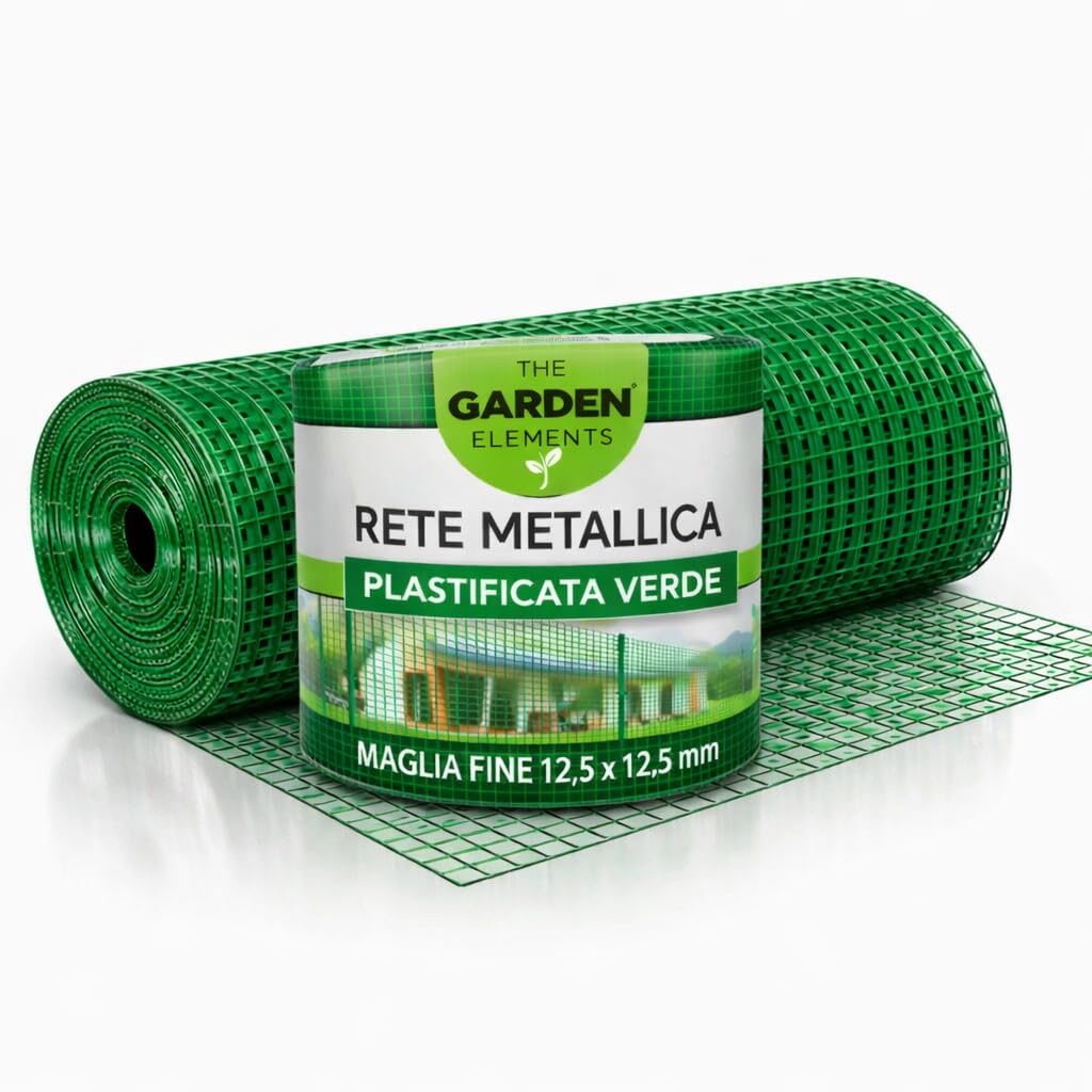 Rete Metallica Elettrosaldata Plastificata Verde, Reti Recinzione per Pollaio Giardino Conigli Gabbie Animali e Piante a Maglia Piccola Quadrata 12,5x12,5 mm - Rotolo 1,5 X 10 MT