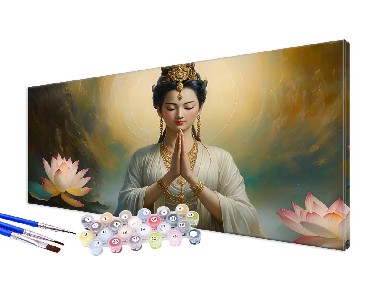 Pintar por Numeros Adultos 100x220cm, DIY Pintar por Numeros Mujer Pintura por Numeros, Cuadros para Pintar por Numeros Manualidades Adultos, con Pinceles y Pigmento Acrílico, Sin Marco, zen JC-292