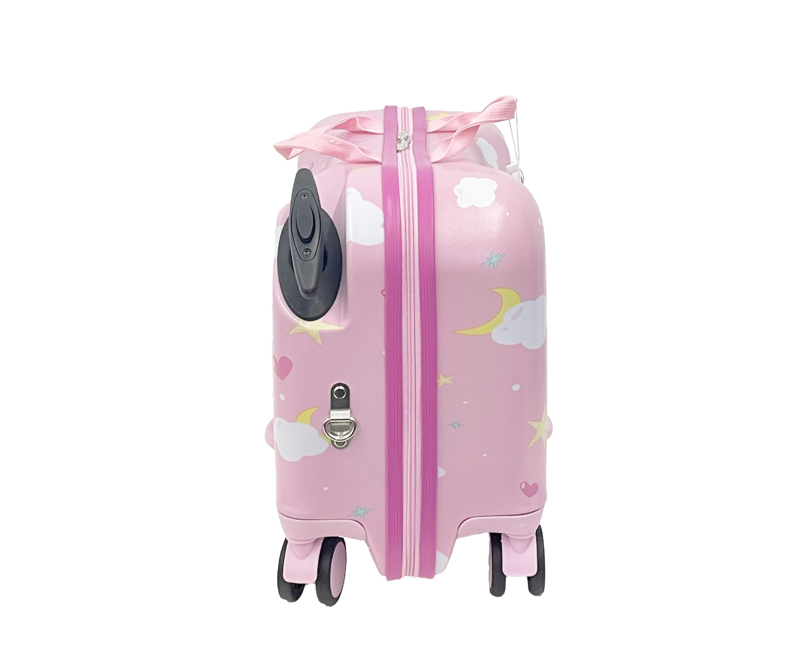 Valigia Cavalcabile per Bambini 2 in 1 con Zainetto Bagaglio a Mano Rigido 47x26x36 cm Trolley Ruote Spinner 360 Asta Telescopica Cinghia Traino Fantasia Unicorno