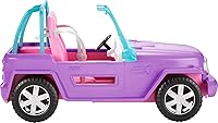 Barbie Purple Off-Road Vehicle with Pink Seats, Rolling Wheels, 2-Seater Adventure Toy Car for Kids 3-7