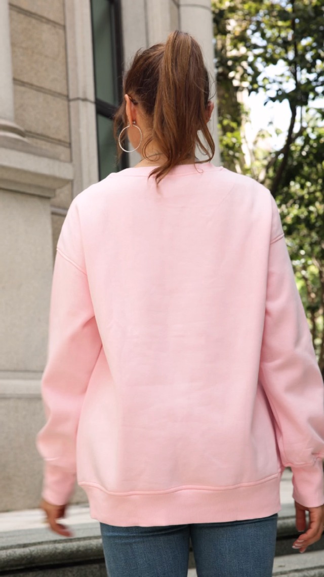 PINSPARK Womens Sweatshirt Crewneck Fleece Pullover Tops Oversized