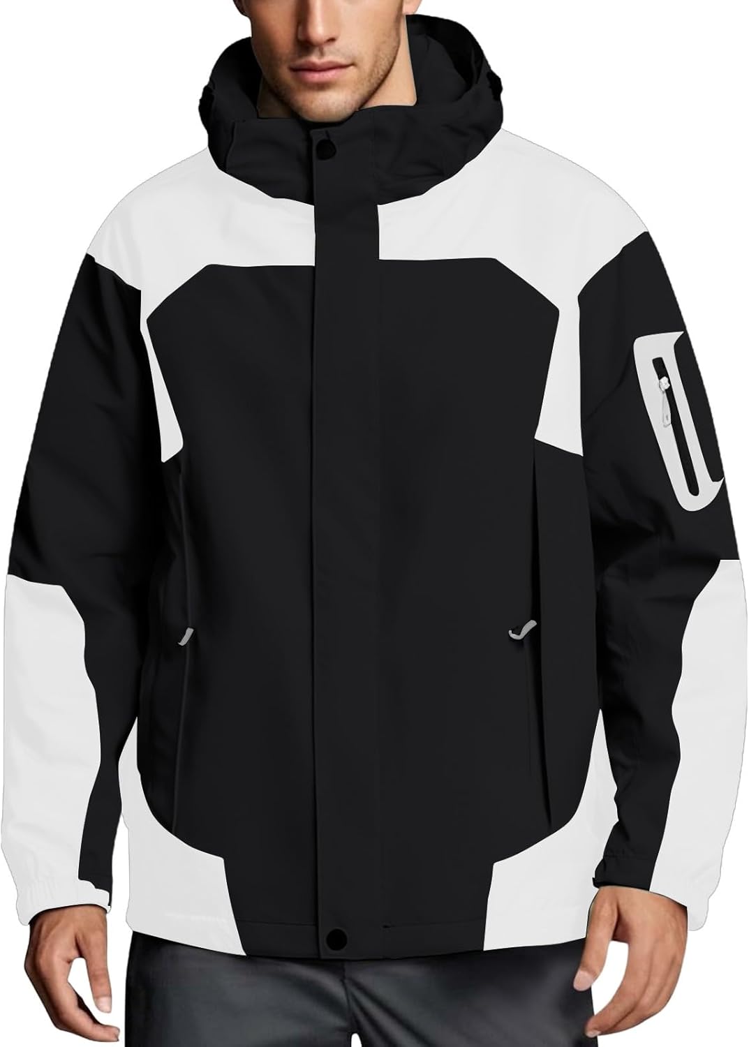 JOFOW Men's Jacket Softshell Waterproof Fashion Military Lightweight Hiking Spring Hood Coats