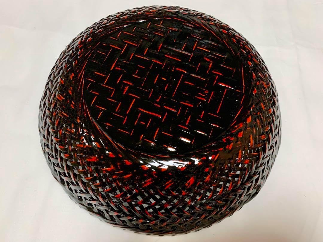 らんたい漆器 持ち手付き 竹籠・バスケット らんたい漆器 持ち手付き