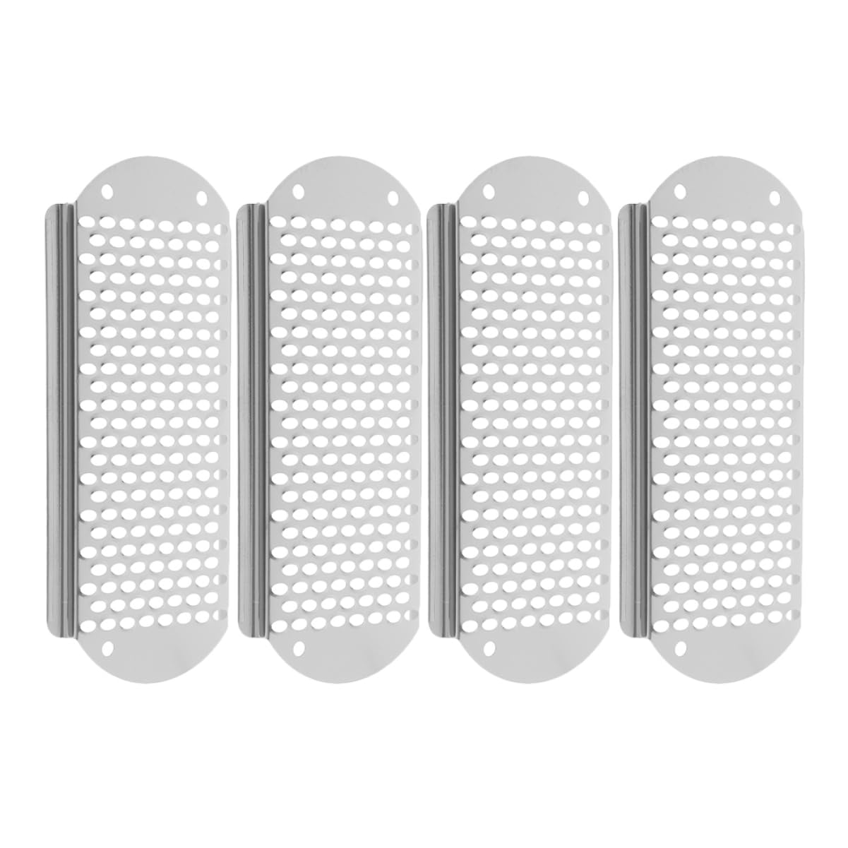 GARVALON 4pcs Stainless Steel Foot Files for Hard Skin Removal Tools for Dead Skin Exfoliation Handheld Scraper for Smooth Feet Care