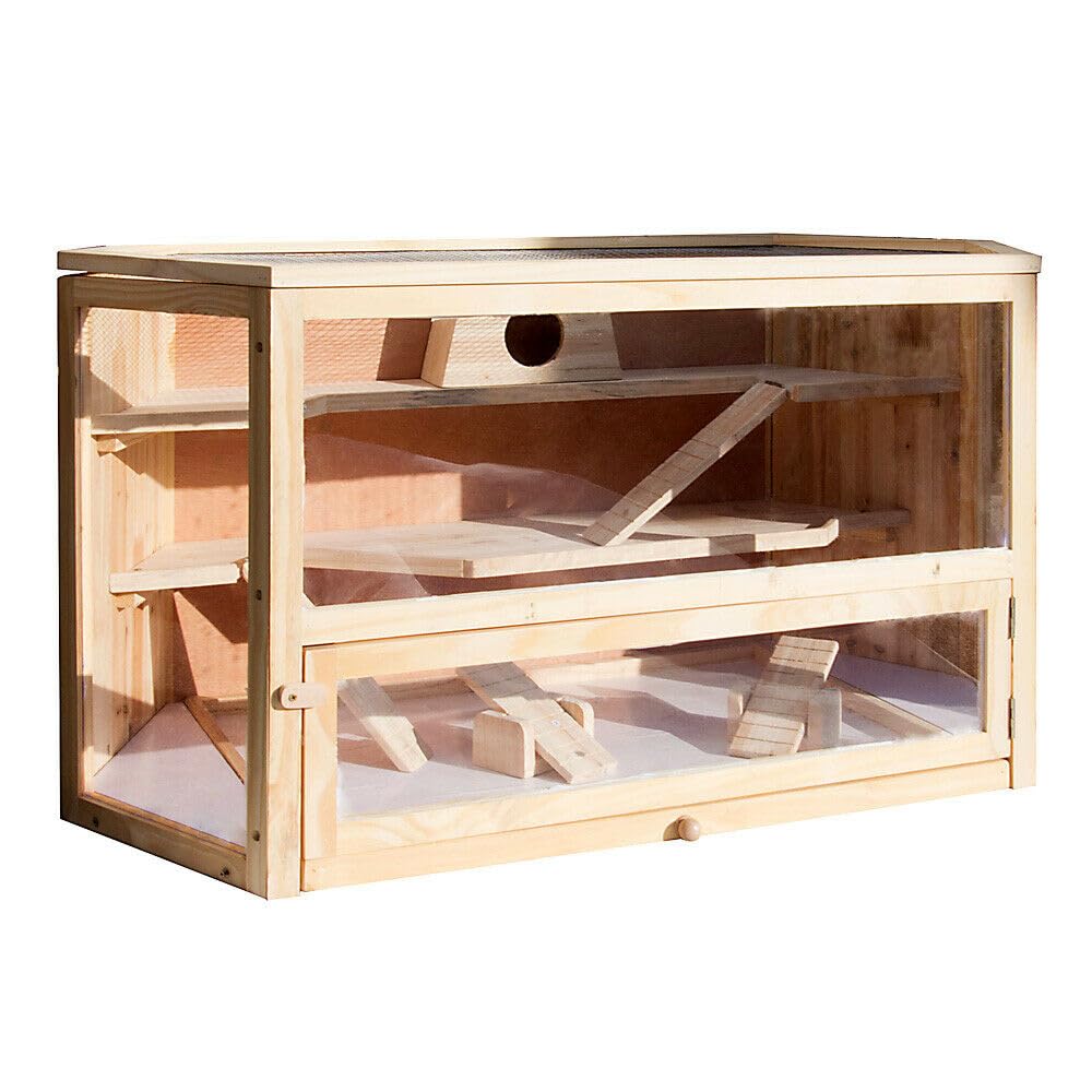 Großer Käfig für Hamster, kleine Nagetiere, Mäuse, Ratten, Scheune, Holz, 16_0002557