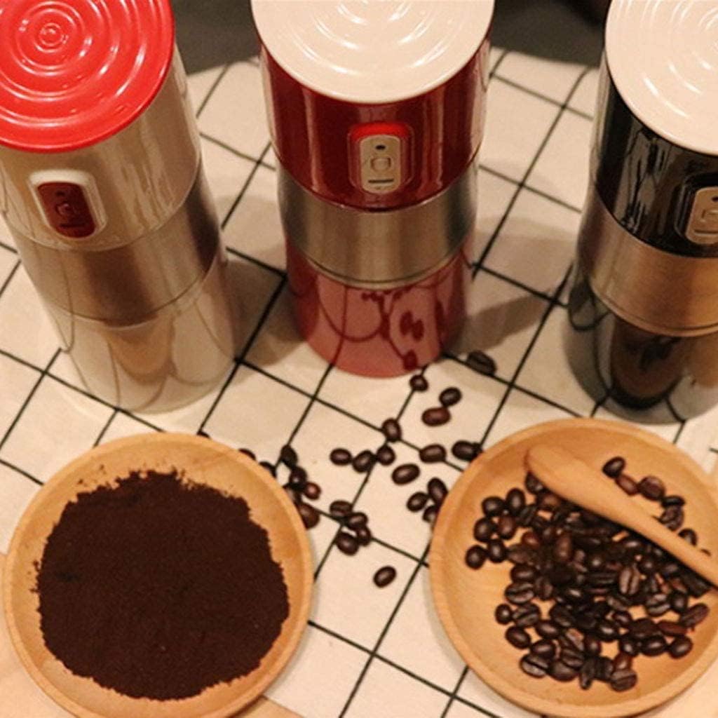 Portable Traveling Coffee Machine Grinder Cup Grinder Rechargeable Coffee Machine Idle Automatic Shutdown Design, Black