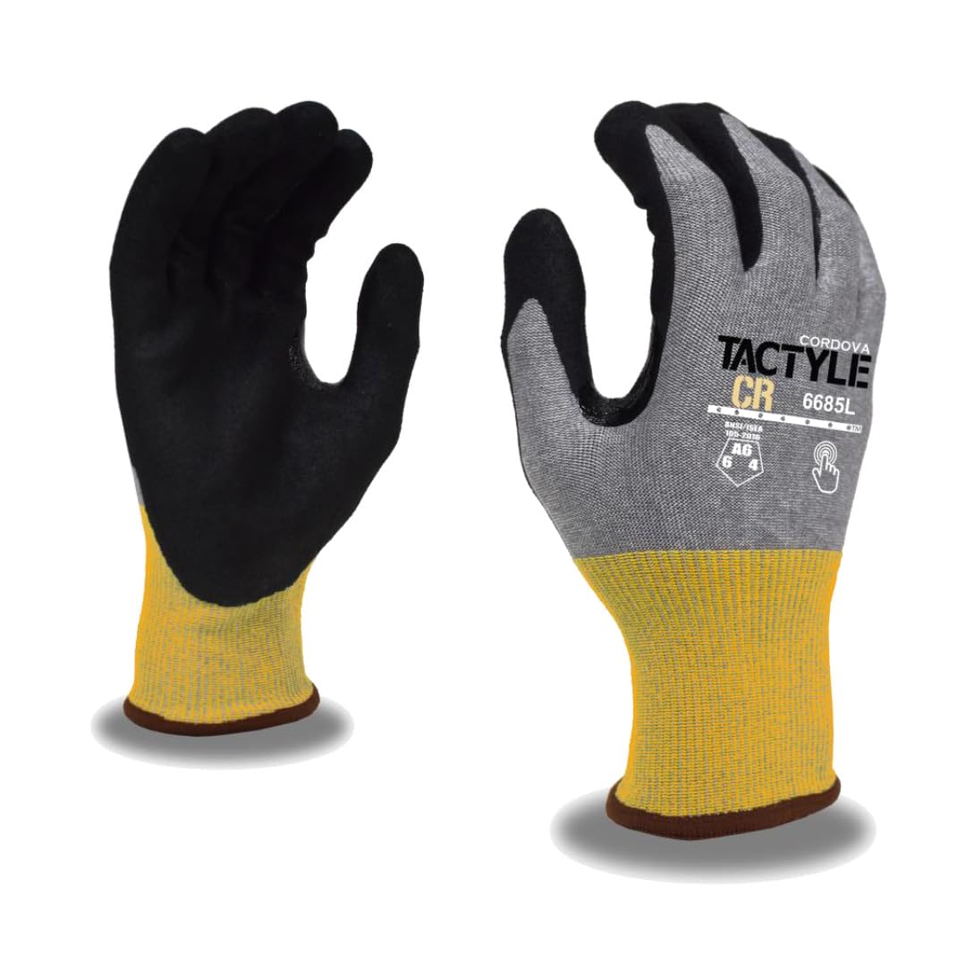 Cordova 6685 Touchscreen-Compatible TACTYLE CR Safety Gloves with