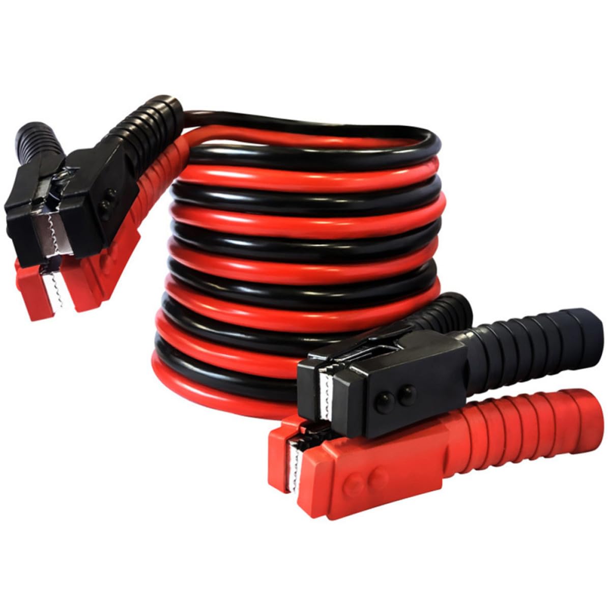 HEALLILY Câbles de Démarrage Automobile, Câbles Démarrage D'urgence 2500a, Pvc, Diamètre 11mm, Pinces Crocodiles à Dents et Ressorts, pour Voiture et Suv