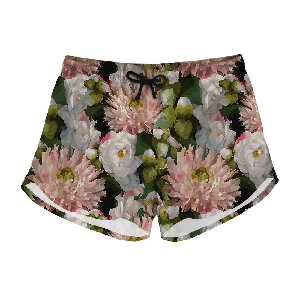 Women Swimsuit Shorts Swim Briefs Plus Size Flower Printed Boardshort Summer Beach Swimwear XS-image-36