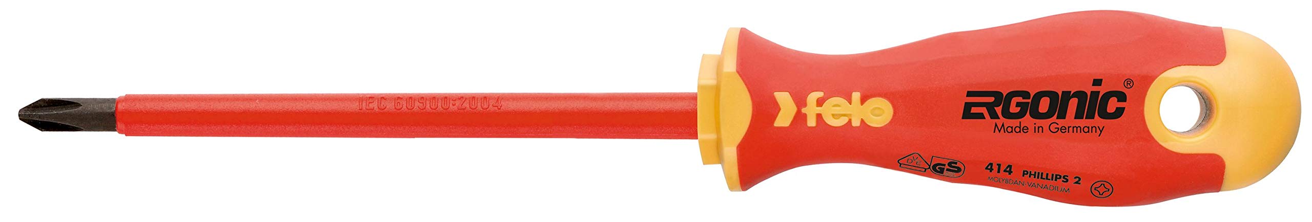 Felo 715753155 Ergonic Insulated #2 Phillips Screwdriver, 4 Inches