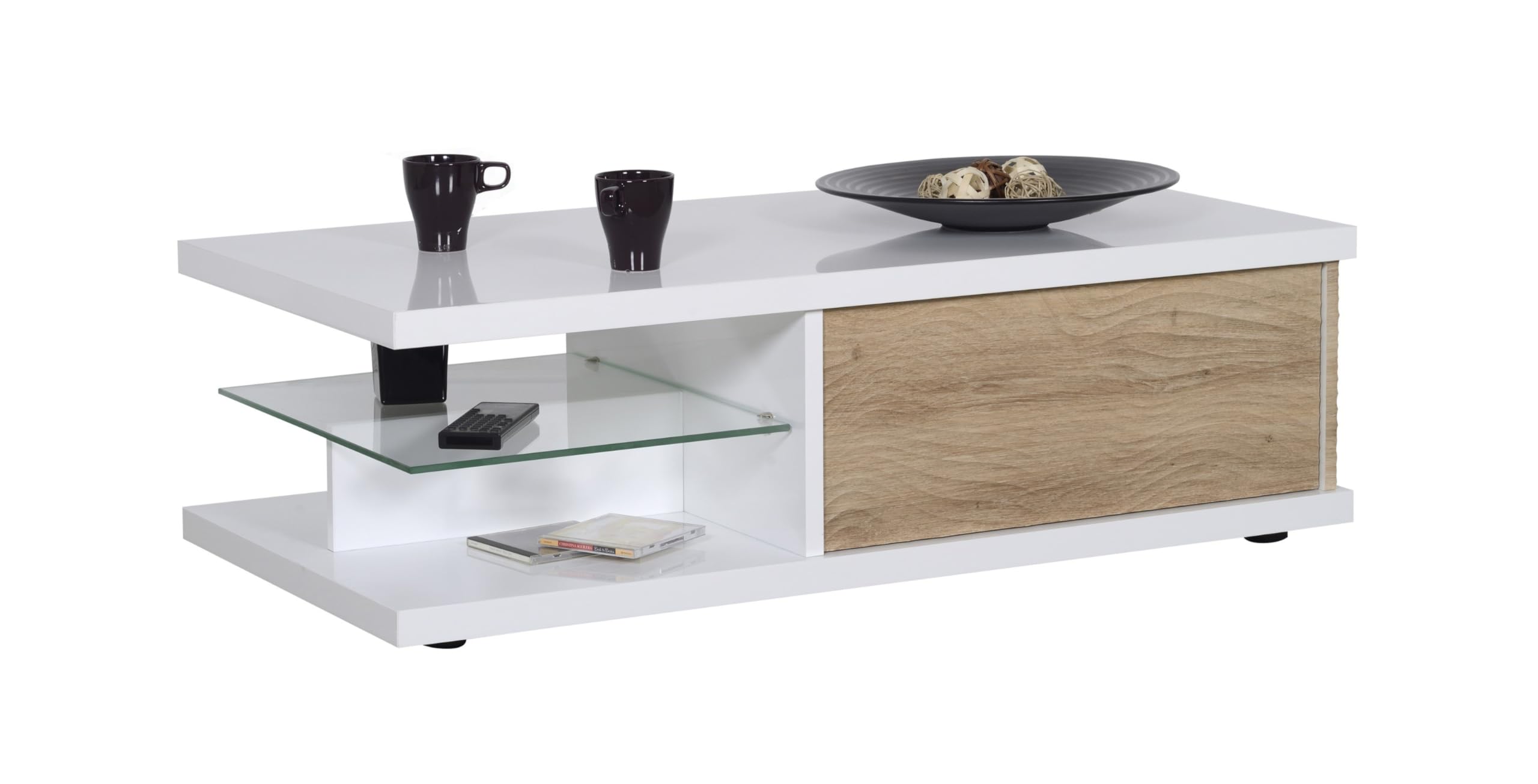 Table basse KARMA 3657 en bois et métal design industriel pour salon